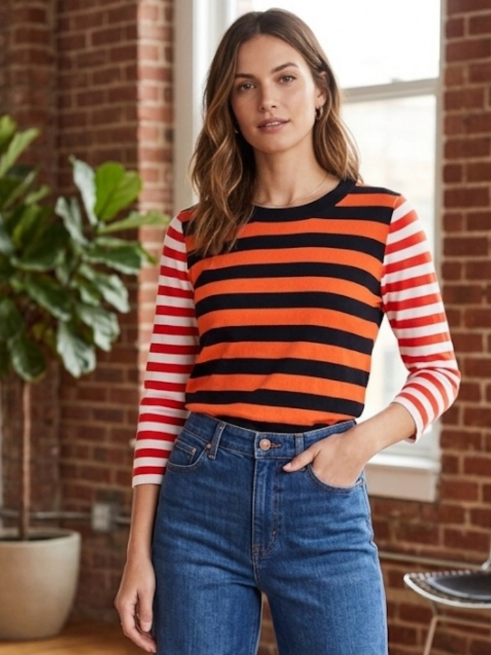 J. Crew Striped Knit Sweater